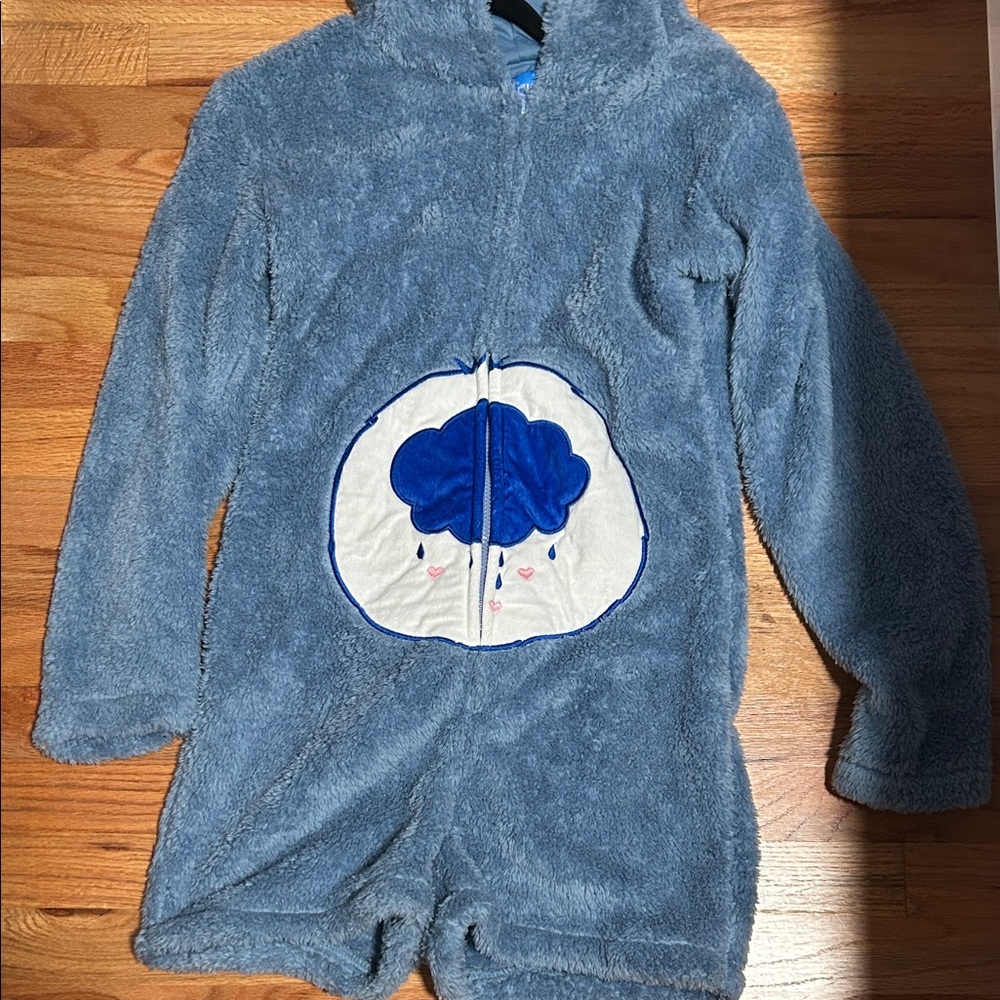 Adult Care Bears Cozy Blue Fuzzy Jumpsuit